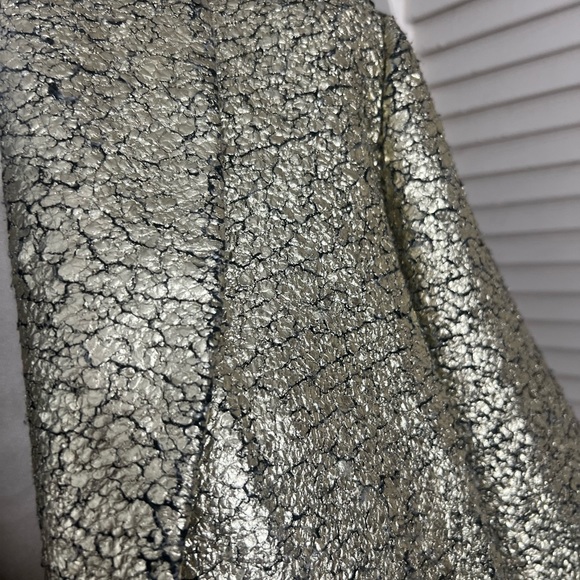 Chico’s Cropped Gold Cocktail Party Metallic Jacket Size 2 US 14 see size chart - Picture 6 of 8